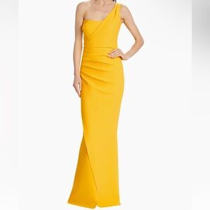 Chiara Boni La Petite Robe Gredel One-Shoulder Column Gown Size 12 NWT